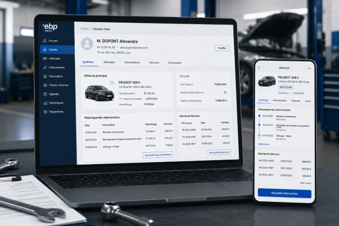 EBP MECA le suivi client et véhicule